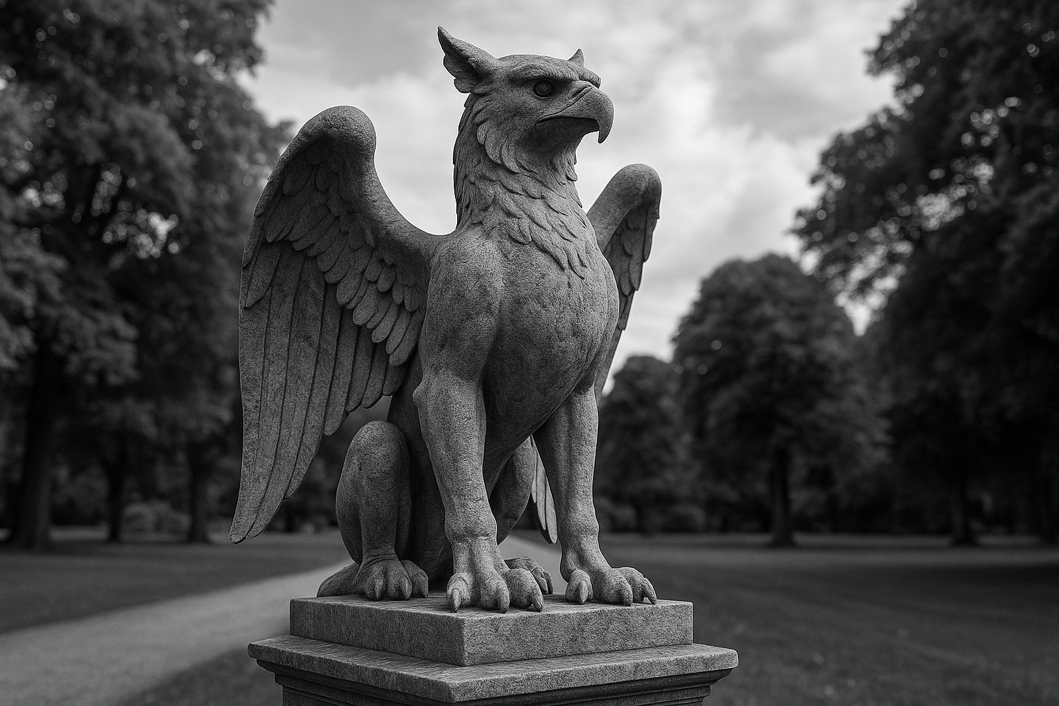 Greif als Statue